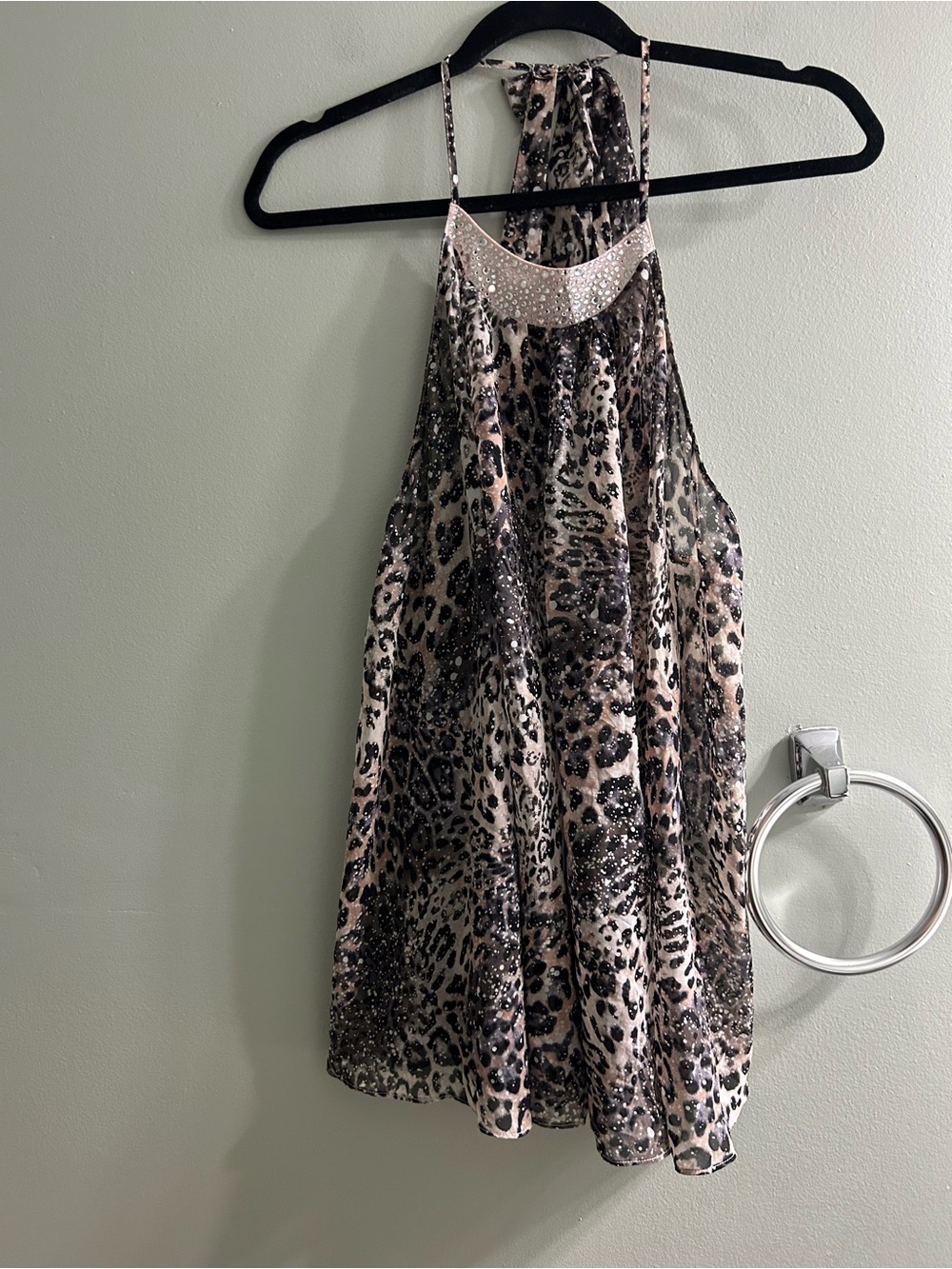 NWOT Victoria’s Secret Y2K animal print bedazzled tie back lingerie slip - Picture 2 of 11